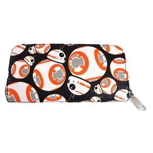 Loungefly Star Wars BB8 Wallet Zip Around Orange‎ White Black